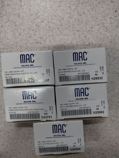 1PC  MAC 34C-ABA-GDFA-1KT   Solenoid Valve