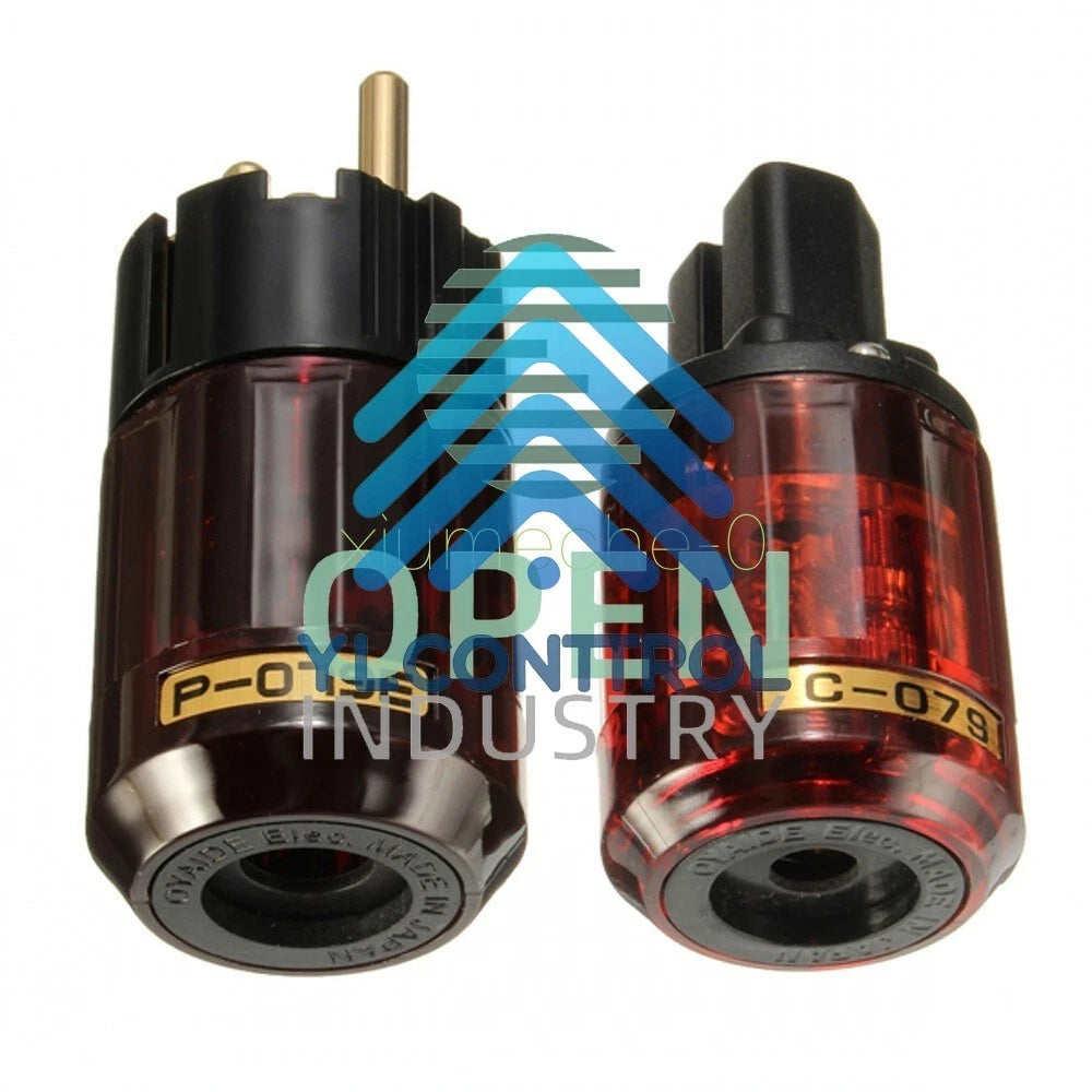 1 Pair P-079E+C079 24k Gold-Plated EU Power Plug ac power cord plugs