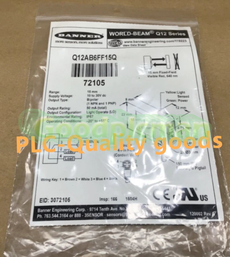Q12AB6FF15Q 1PCS BANNER Q12AB6FF15Q Photoelectric Sensor Fast Shipping