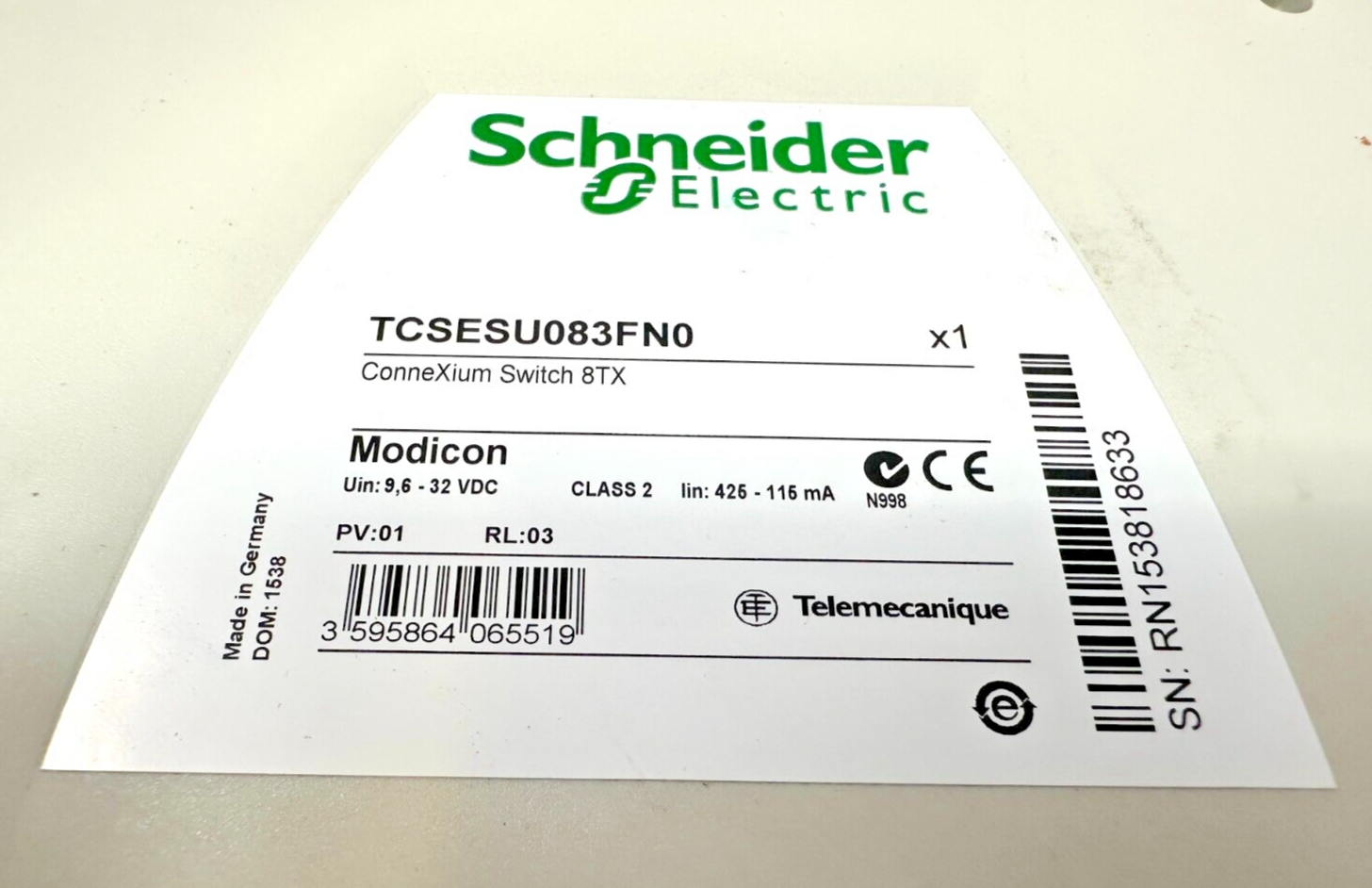used Schneider Electric TCSESU083FN0 Unmanaged Ethernet Switch - SCHNEIDER ELECTRIC