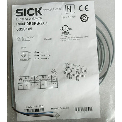 SICK 6020145 IM04-0B6PS-ZU1 Proximity Switch SPOT STOCKS - SICK