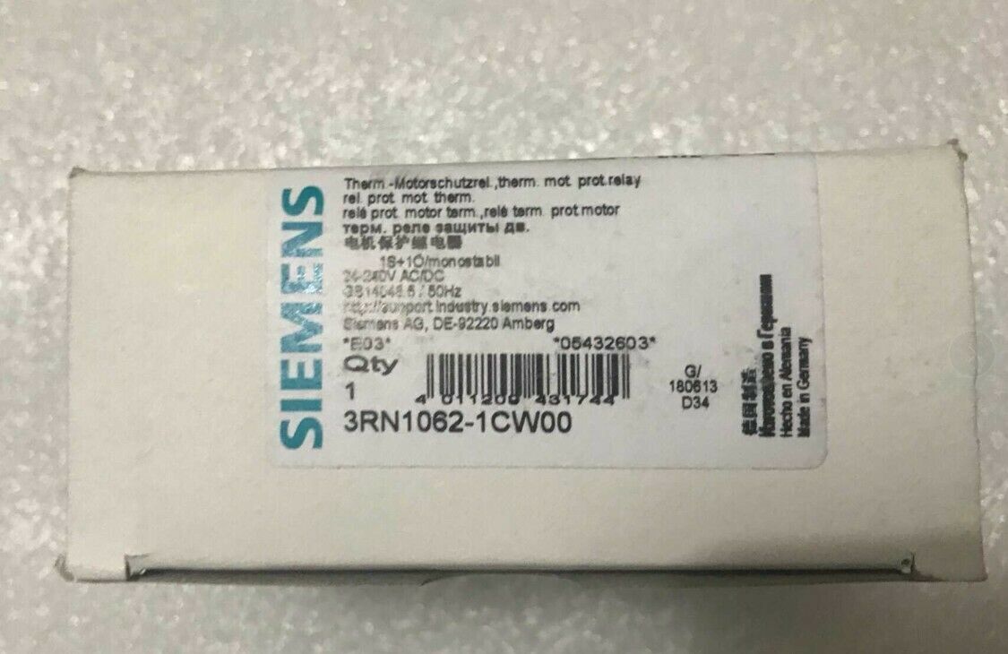 new  Siemens 3RN1062-1CW00 Motor protection relay One year