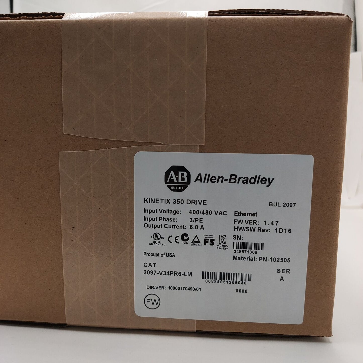 Allen Bradley 2097V34PR6LM Servo Driver Kinetex 350, 2097V34PR6LM - ALLEN BRADLEY