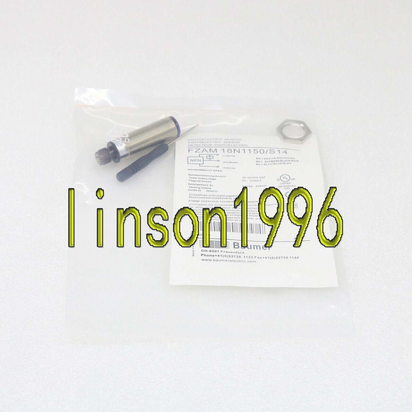 Baumer FZAM 18N1150/S14 Diffuse Sensor - BAUMER