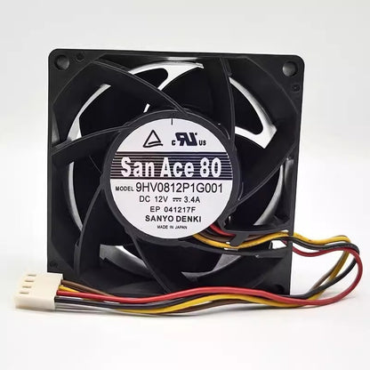 Sanyo 9HV0812P1G001 DC12V 3.4A 8038 8CM 4-Pin Cooling Fan