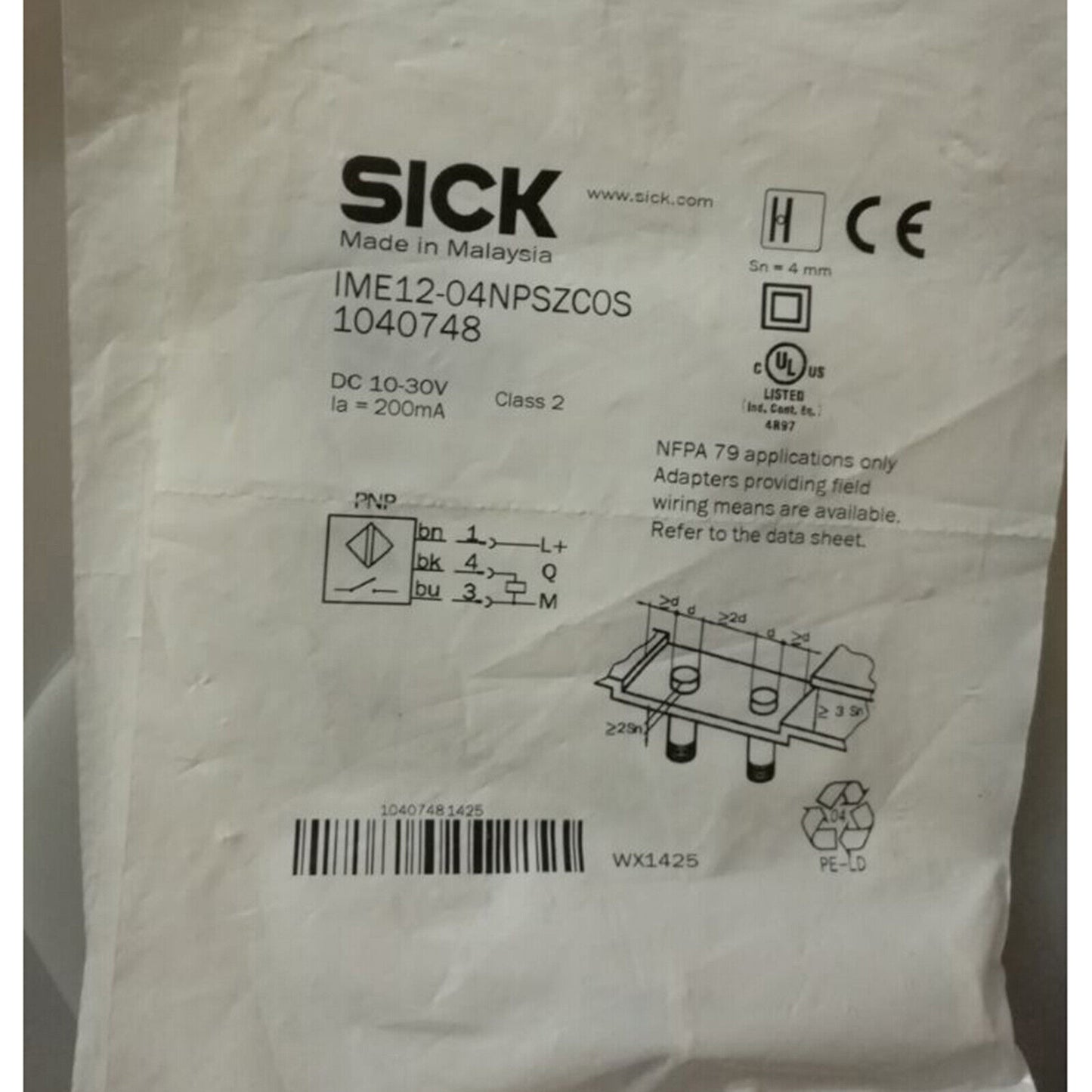 New ONE SICK Photoelectric Switch IME12-04NPSZC0S Fast - ONE SICK