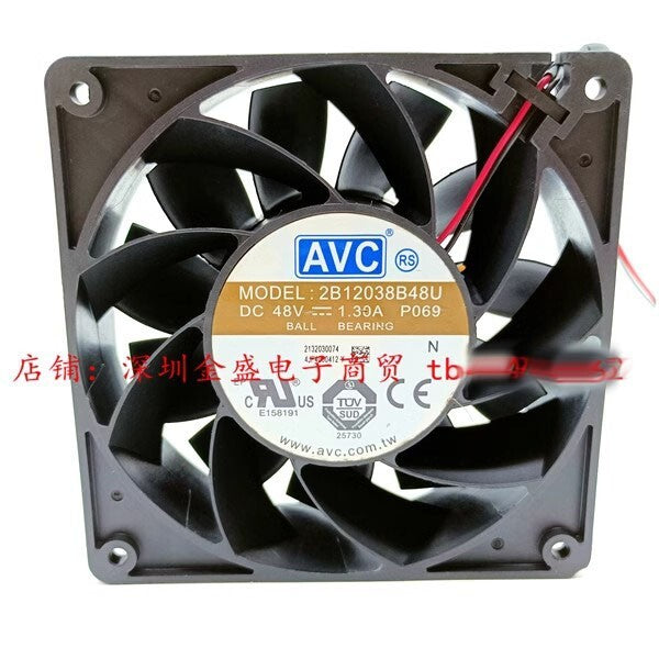 AVC 2B12038B48U P069 12038 DC48V 1.30A 12CM 2-Wire Inverter Cooling Fan