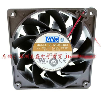 AVC 2B12038B48U P069 12038 DC48V 1.30A 12CM 2-Wire Inverter Cooling Fan