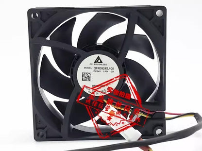 Delta QFR0924SJ-00 DC24V 0.55A 9CM 3-Wire Inverter Cooling Fan