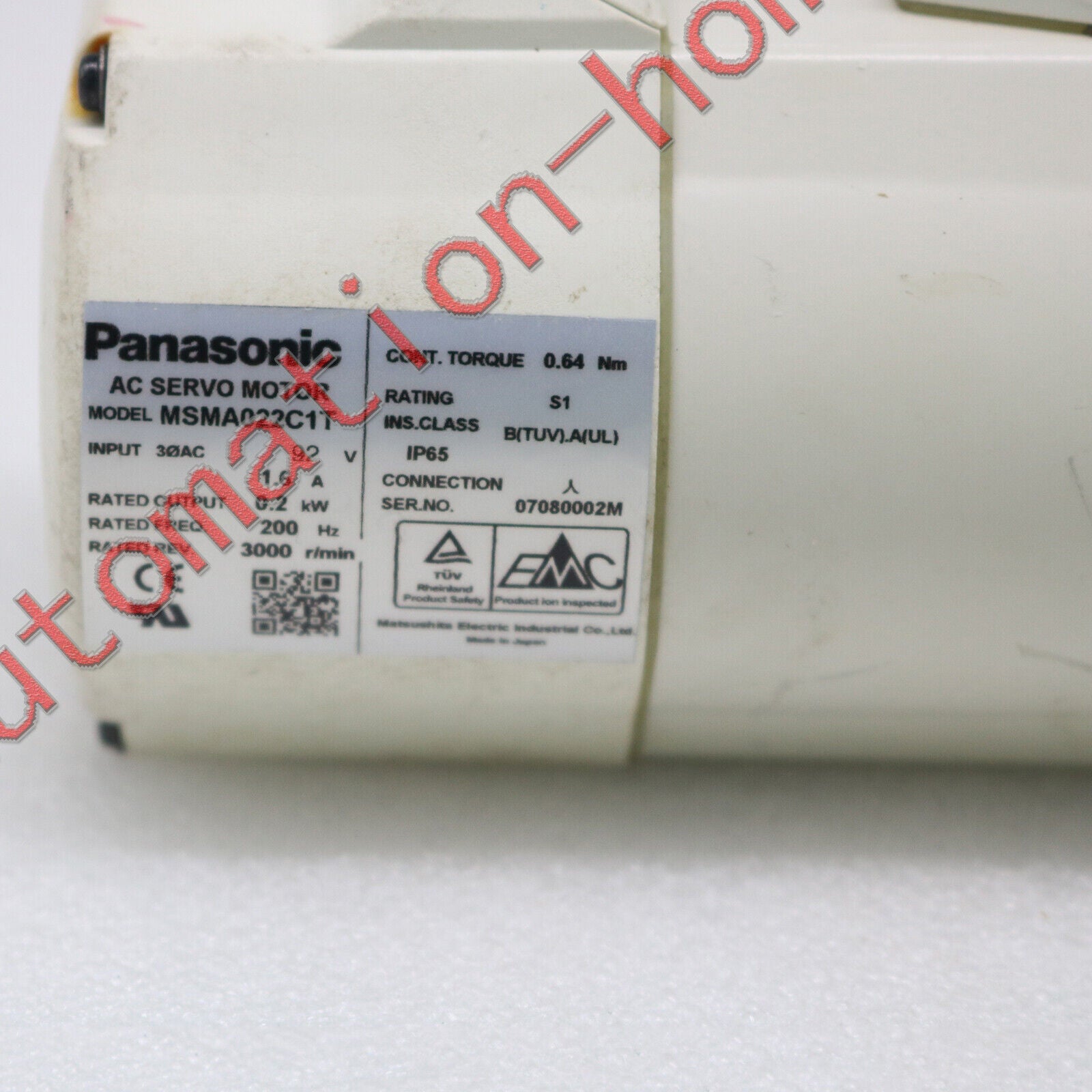 used One Panasonic servo motor MSMA022C1T Tested In Good Condition - PANASONIC