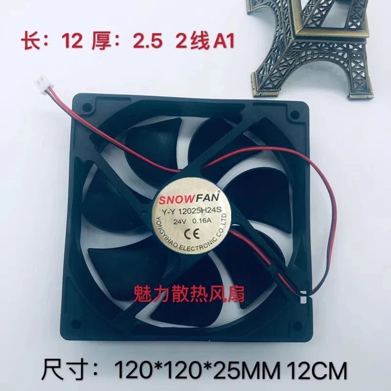 SNOW Y-Y 12025H24S 24V 0.16A 12CM 2-Wire DC Cooling Fan