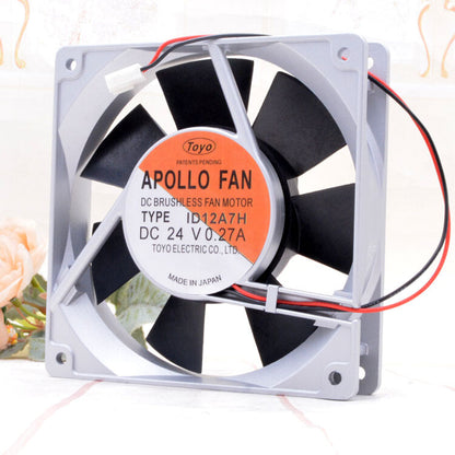 1pcs APOLLO FAN TYPE ID12A7H 24V 0.27A 12025 12cm metal fan