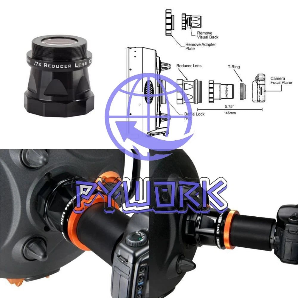 CELESTRON 0.7X Focal Reducer for EdgeHD8/ HD925/ HD11/ HD14 Scopes&Optical Tubes