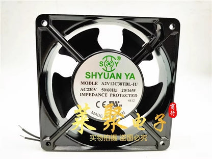 SHYUAN YA A2V12C38TBL-IU AC230V 20/16W 12038 Metal Cooling Fan