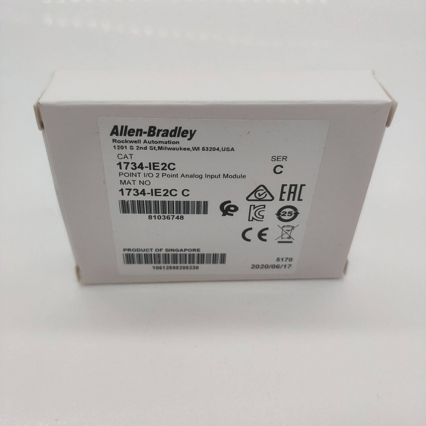 New Factory Sealed AB 1734-IE2C 2-Point Analog Input Module 2022 - AB