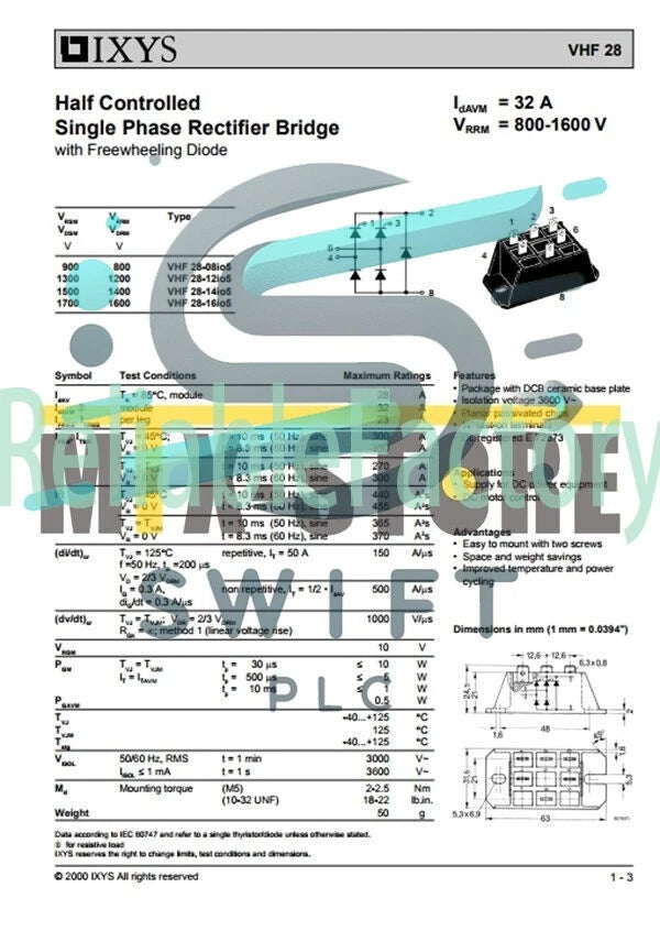 1PCS IXYS VHF28-16Io5 VHF28-16I05 Quality Assurance