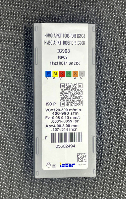ISCAR HM90 APKT 1003PDR IC908 Carbide Milling Inserts APKT1003PDR 10 PCS