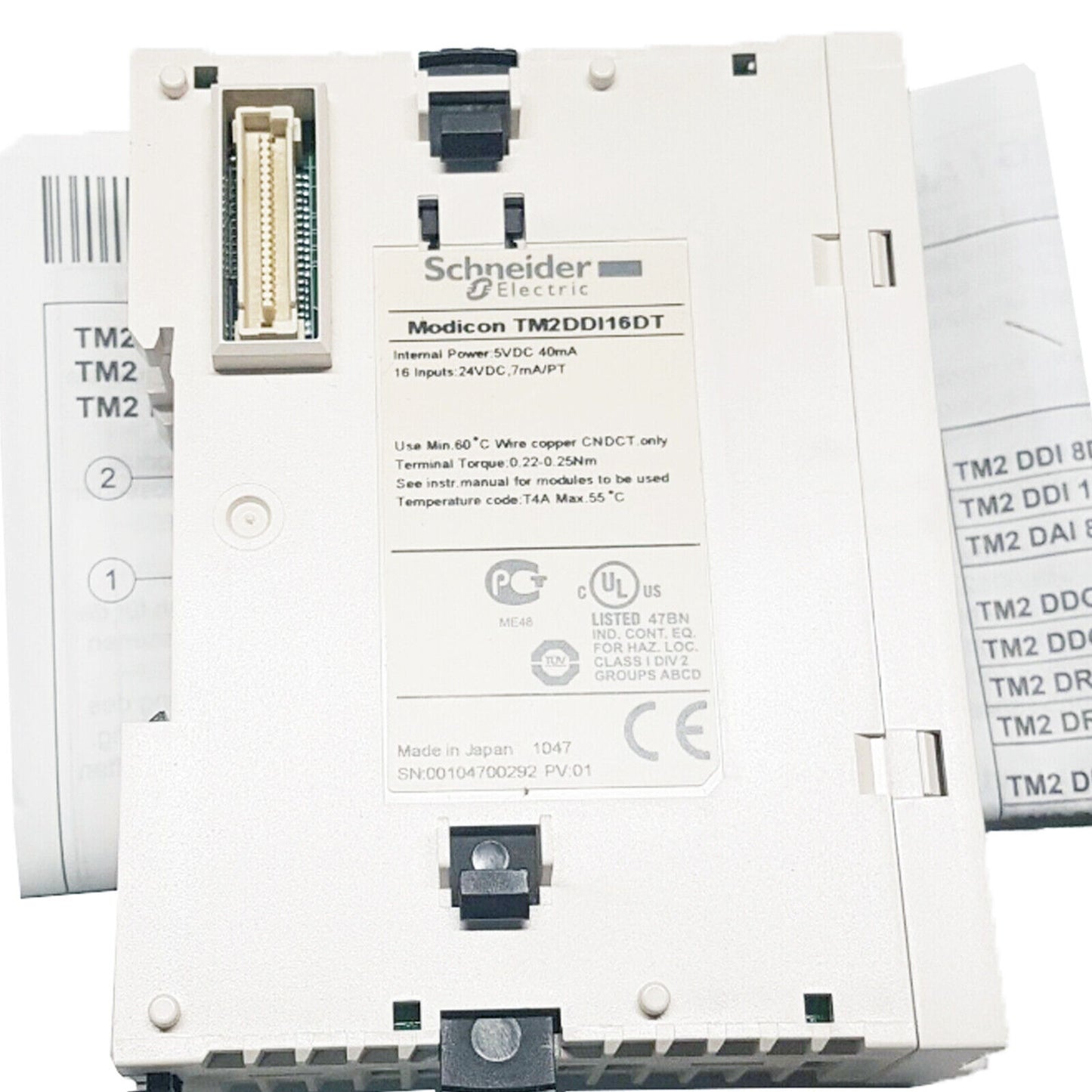 SCHNEIDER Input Module 40mA 24VDC TM2DDI16DT - SCHNEIDER