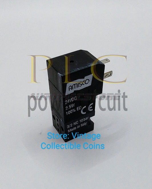 1PCS Unit AMISCO 24VDC 2.5W ED 3/2 NC 10bar Made in Italy Solenoid Pilot ValveUS