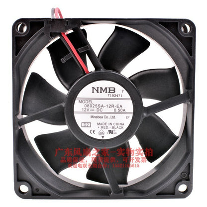 new NMB 08025SA-12R-EA 8cm 8025 12V 0.50A double ball high air volume fan