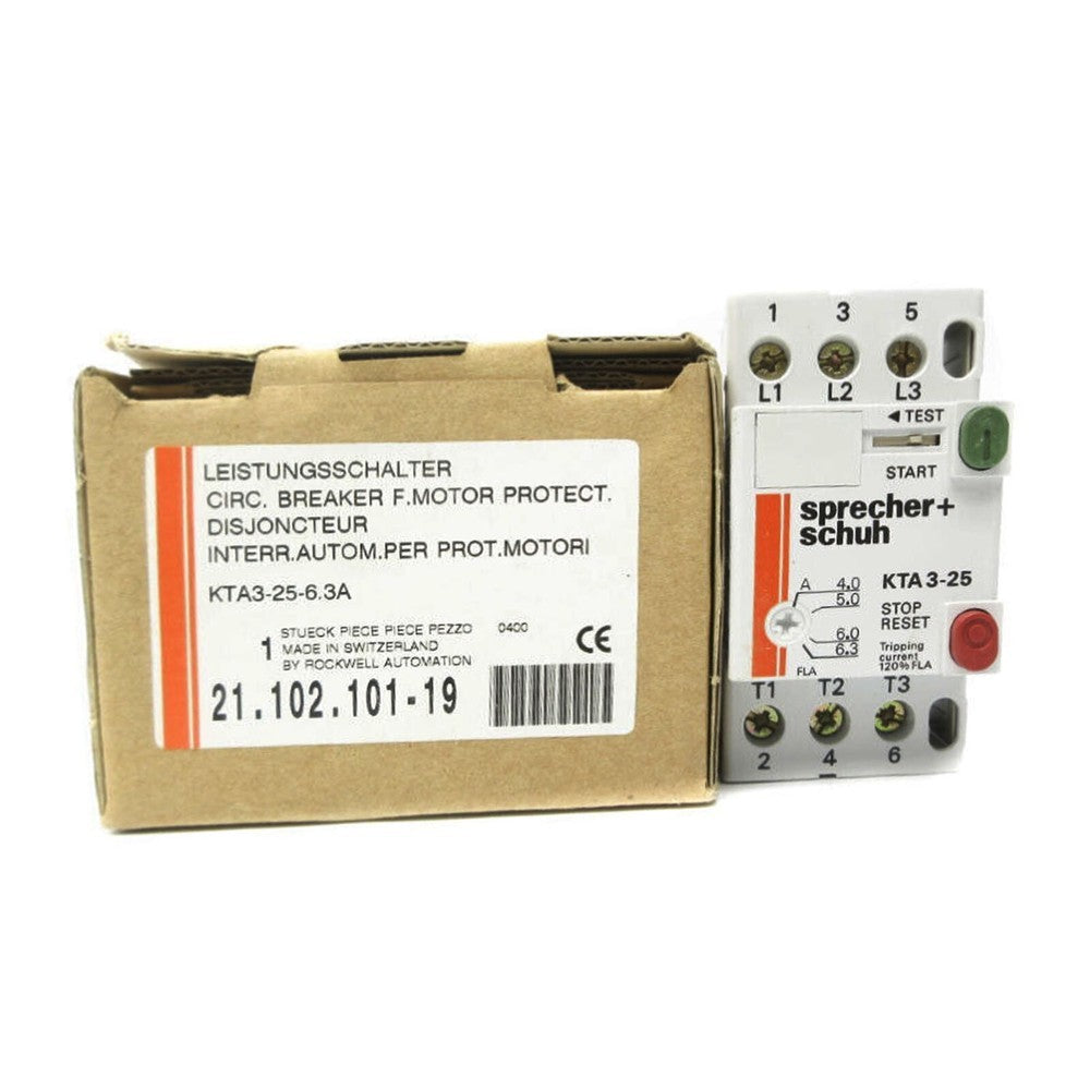 1PC SPRECHER+SCHUH KTA3-25 MANUAL MOTOR STARTER 1.0-1.6 AMP 600VOLT 3POLE
