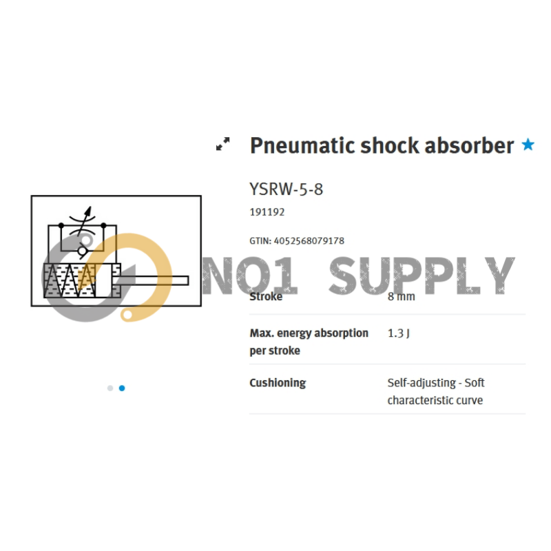 Pneumatic Shock Absorber, YSRW-5-8 - FESTO