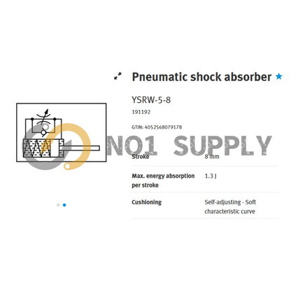 Pneumatic Shock Absorber, YSRW-5-8 - FESTO