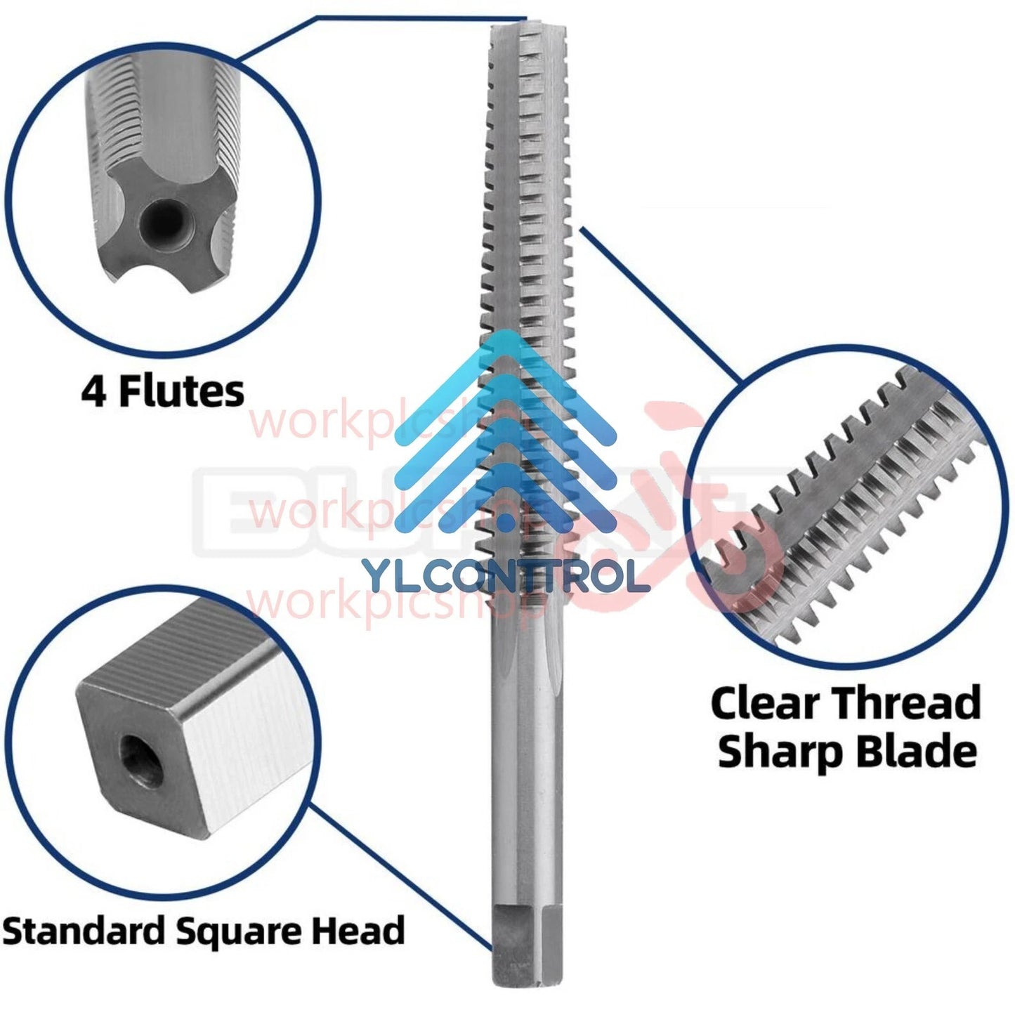 ACME 3/4"-8 Trapezoidal Tap Right Hand, HSS 3/4 x 8 Trapezoidal Thread Tap #US