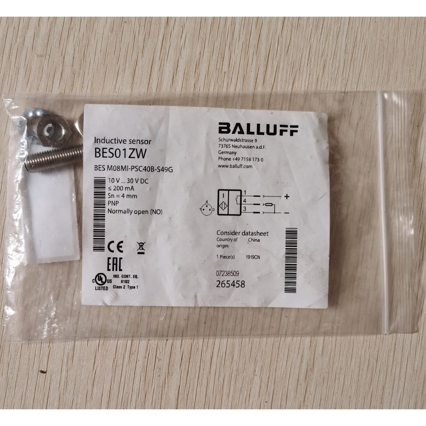 New BALLUFF BES M08MI-PSC40B-S49G Proximity Switch - BALLUFF