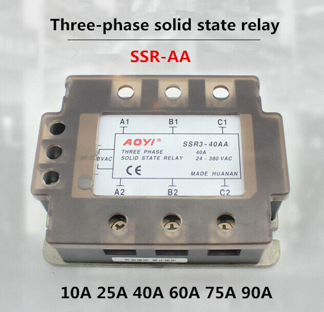 new Three-phase solid state relay SSR3-AA 10A 25A 40A 90A AC-AC 80-250V/24-380V AC