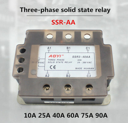new Three-phase solid state relay SSR3-AA 10A 25A 40A 90A AC-AC 80-250V/24-380V AC