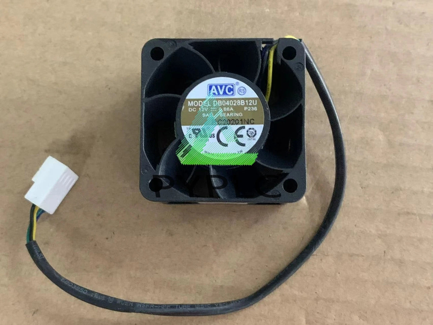 AVC 40x40x28mm BALL BEARING 12V 0.66A FAN DB04028B12U 4-WIRE 23.8CFM～