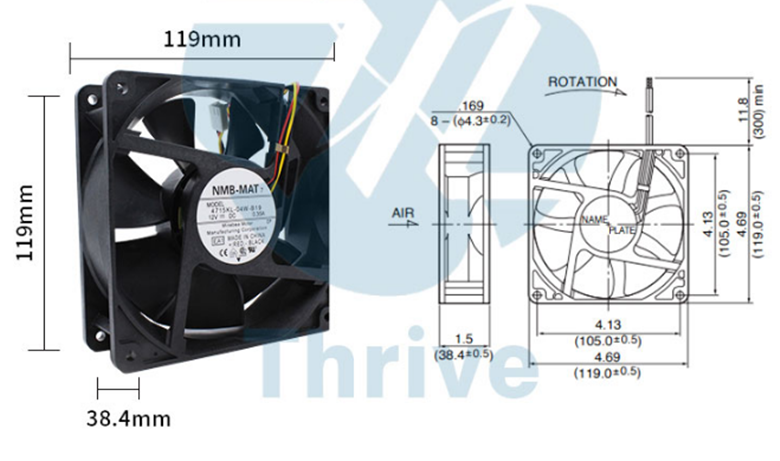 new NMB 4715KL-04W-B19 12038 12V 0.35A 12cm Chassis Power Supply Double Ball Fan - NMB