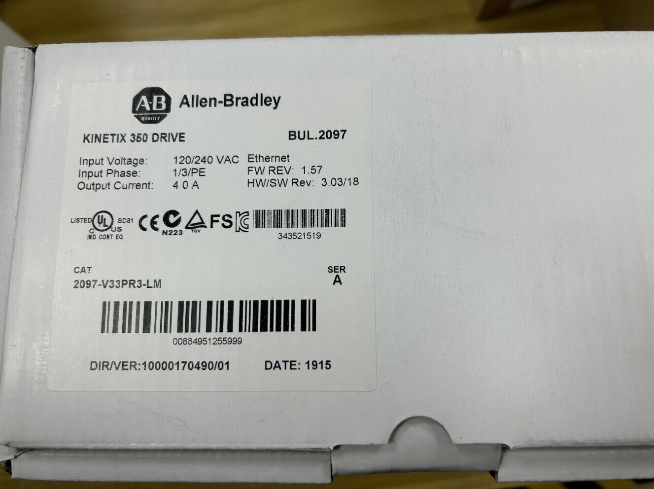 Allen-Bradley Kinetix 350 Servo Drive - 2097-V33PR3 - ALLEN-BRADLEY