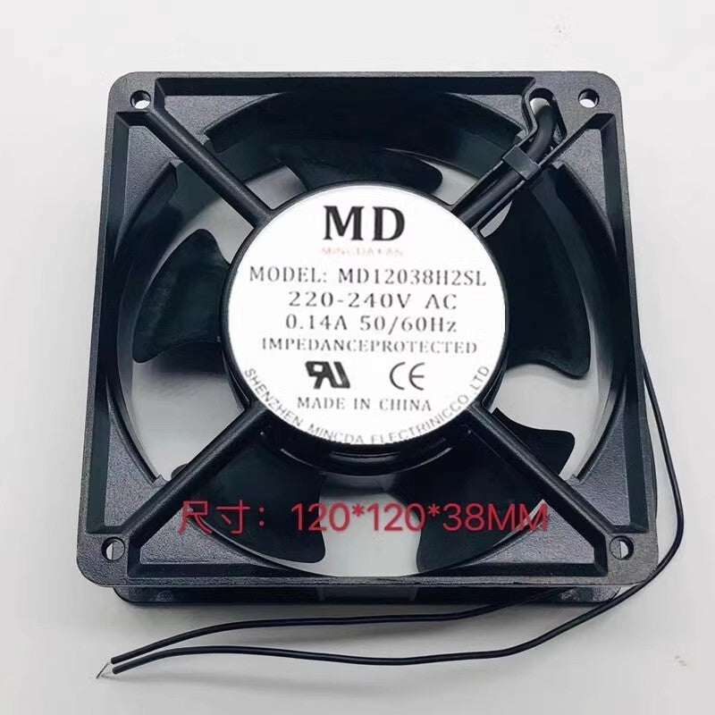 MD MD12038H2SL AC220V-240V 0.14A 12CM Axial Cooling Fan