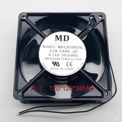 MD MD12038H2SL AC220V-240V 0.14A 12CM Axial Cooling Fan