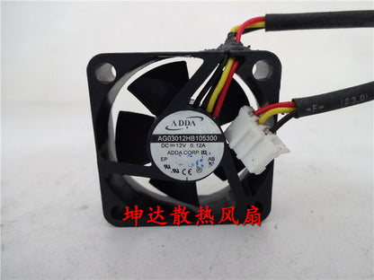 1pcs ADDA AG03012HB105300 3010 12V 0.12A 3-wire cooling fan