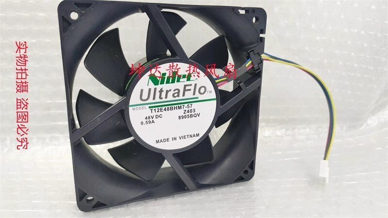 NIDEC T12E48BHM7-57 DC48V 0.59A 12CM 4-Pin High Airflow Inverter Cooling Fan