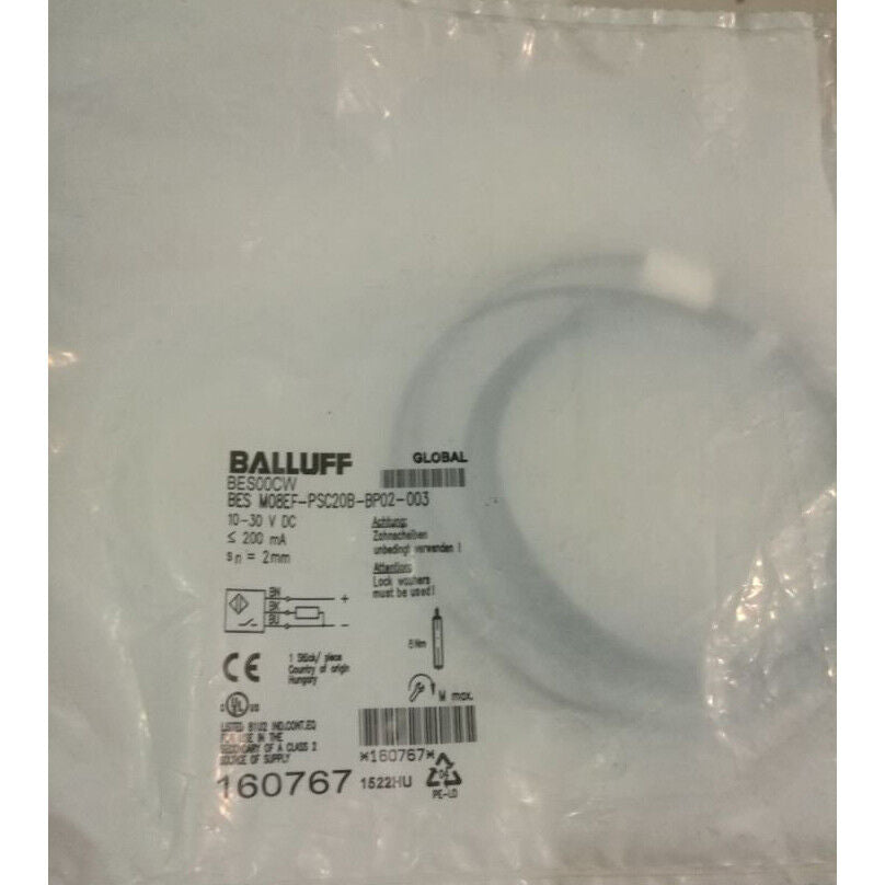 Balluff Proximity Switch BES M08EF-PSC20B-BP02-003 - BALLUFF