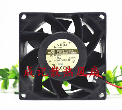 ADDA AS08024HB389100 8038 DC24V 1.50A 8CM 2-Wire Inverter Cooling Fan