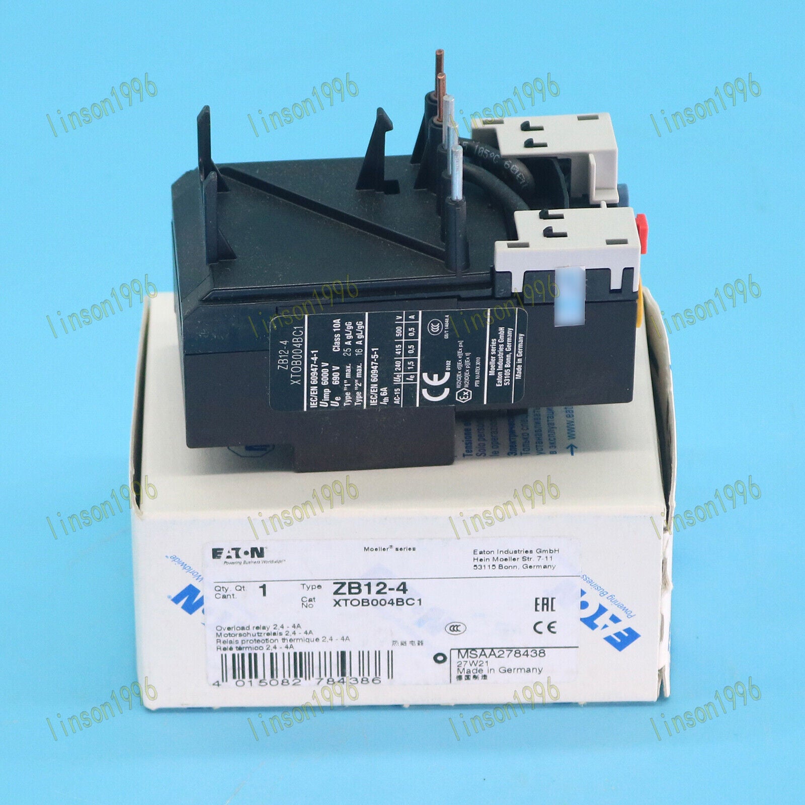 new 1PC Eaton Moeller ZB12-4 2.4-4A Overload Relay Eaton