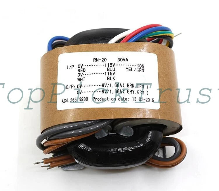 Transformer Audiophile 30W 30VA In 0-(115)-230V-SCN Out 9V 12V 15V 18V24V R-core