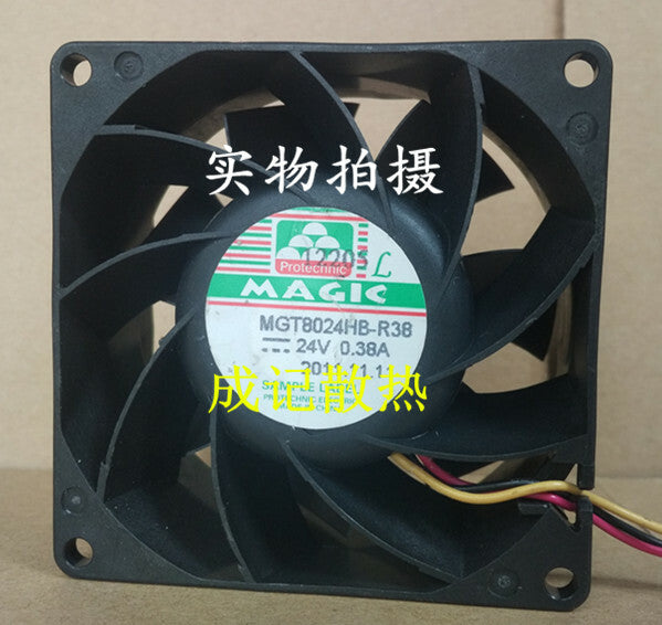 1pcs MGT8024HB-R38 8038 24v 0.38A 3-wire cooling fan