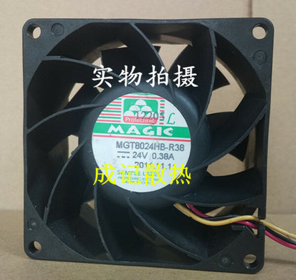 1pcs MGT8024HB-R38 8038 24v 0.38A 3-wire cooling fan