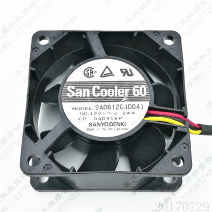 Sanyo 9A0612G4D041 6025 DC12V 0.24A 6CM 3-Wire Server Power Supply Cooling Fan