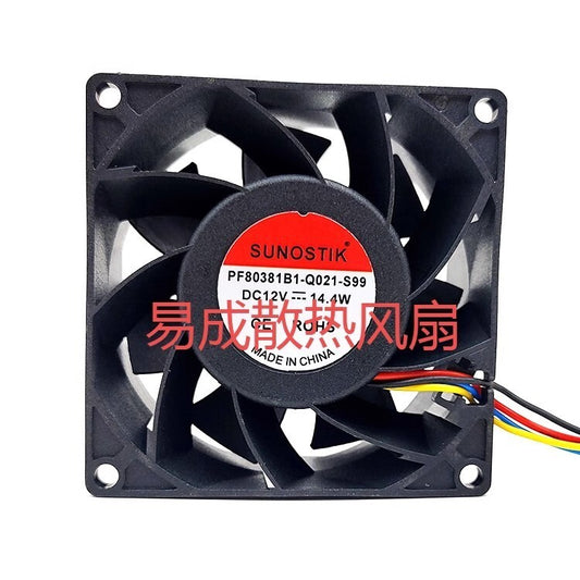 SUNOSTIK PF80381B1-Q021-S99 DC12V 14.4W 8038 8CM 4-Wire Cooling Fan