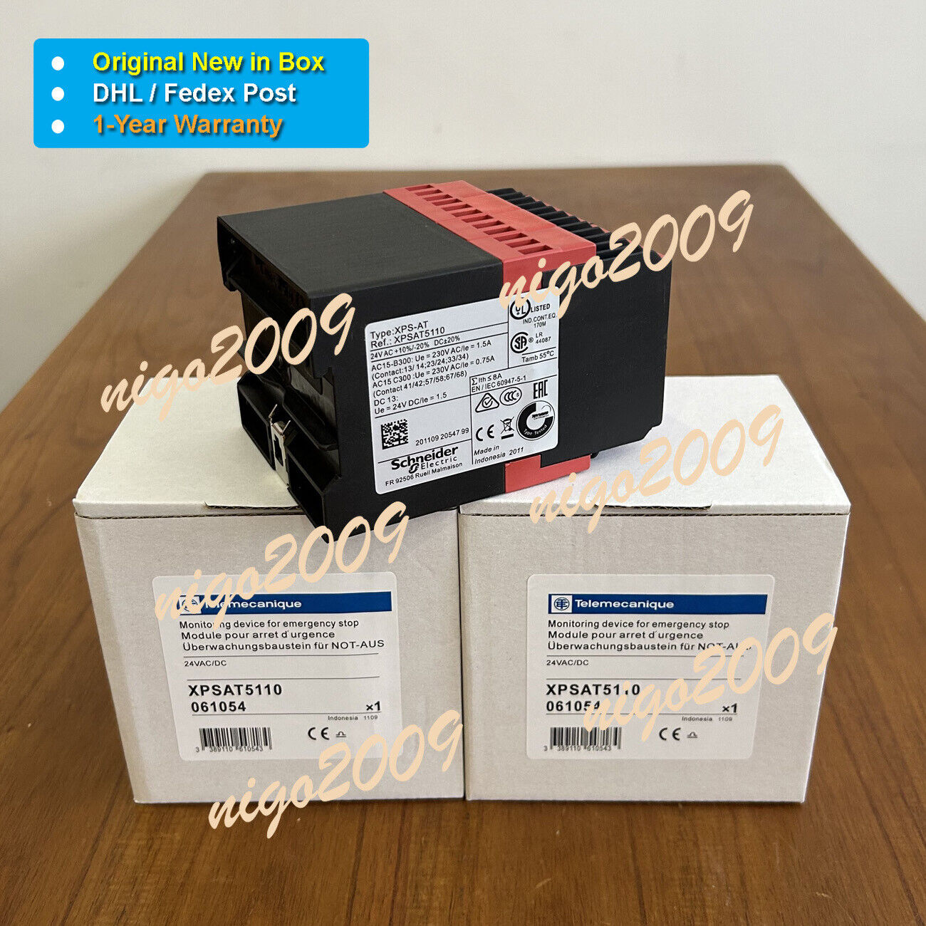 New 1PC in Box XPSAT5110 24VAC/DC Safety Relay - XPSAT