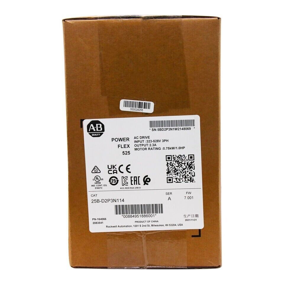 Allen-Bradley 25B-D2P3N114 Series A 1HP PowerFlex 525 AC Drive Sealed - ALLEN-BRADLEY