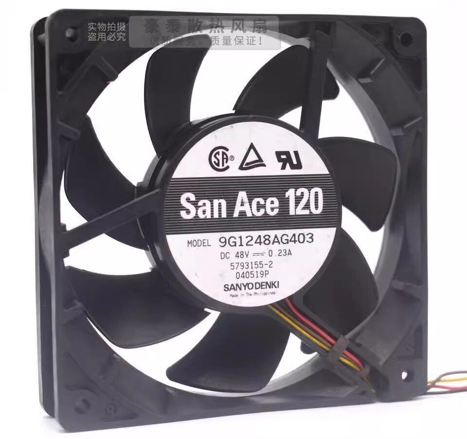 Sanyo 9G1248AG403 12025 DC48V 0.23A 12CM 4-Wire PWM Inverter Cooling Fan