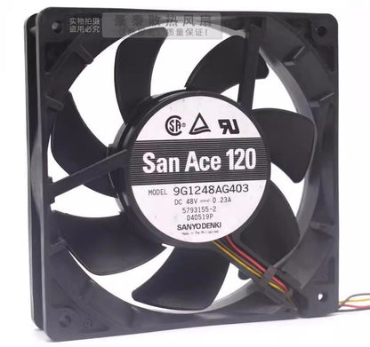Sanyo 9G1248AG403 12025 DC48V 0.23A 12CM 4-Wire PWM Inverter Cooling Fan